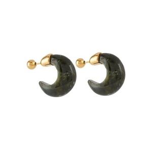 In original packaging! Sophie Buhai 18k gold vermeil and Jade hoop earrings